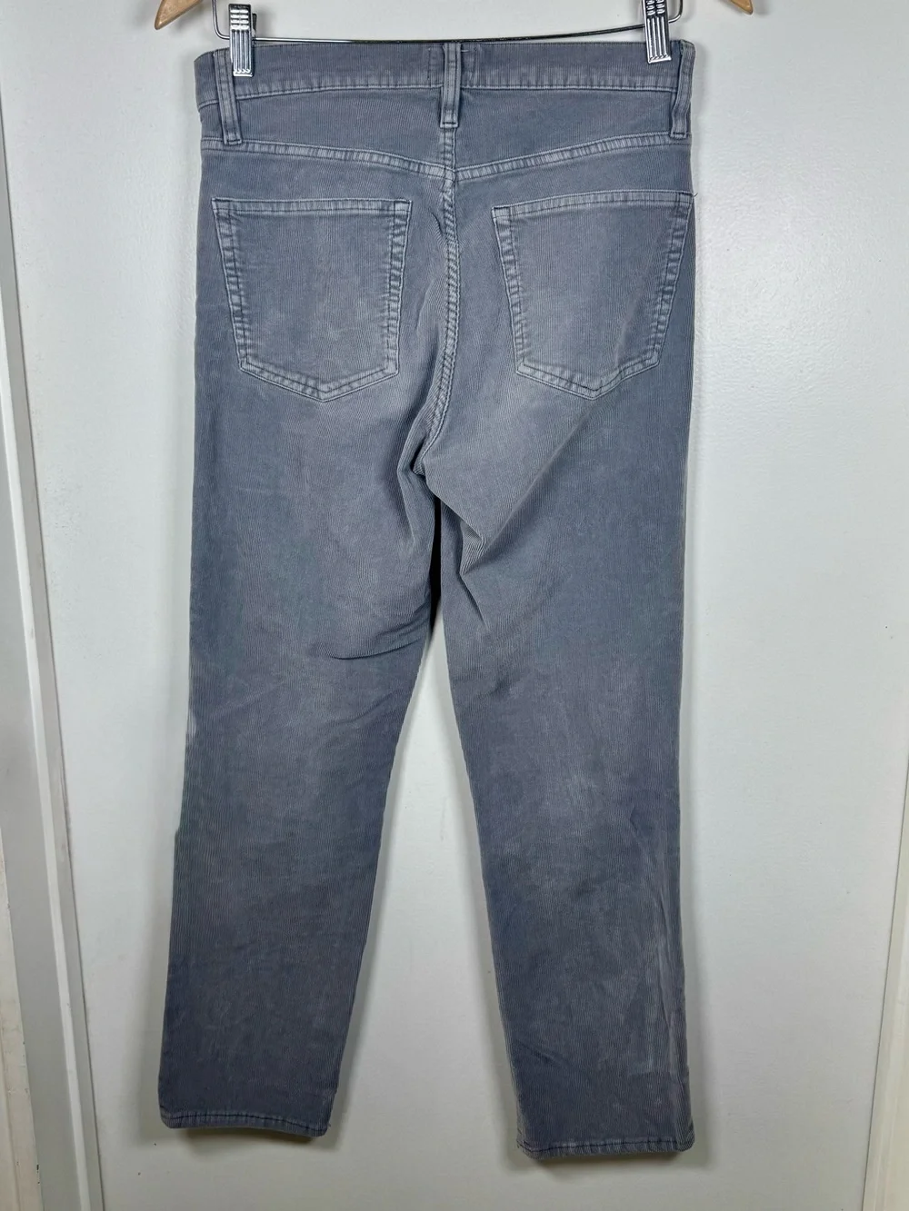 J CREW corduroy Straight Leg pants women 27 US 4 Slate Gray Preppy Gorpcore EUC